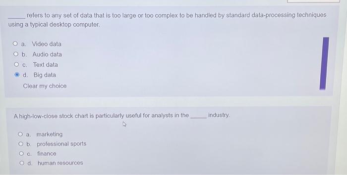 Solved Data visualization can help which industry for | Chegg.com