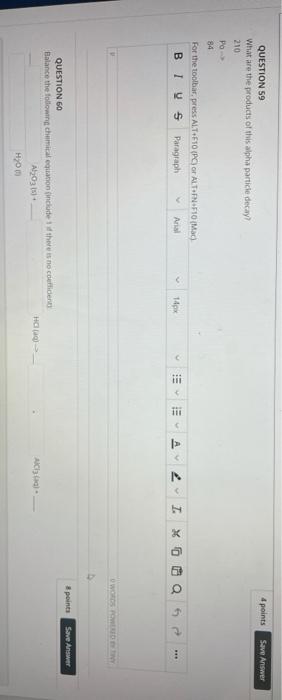 Solved 4 points Save Answer QUESTION 59 What are the | Chegg.com