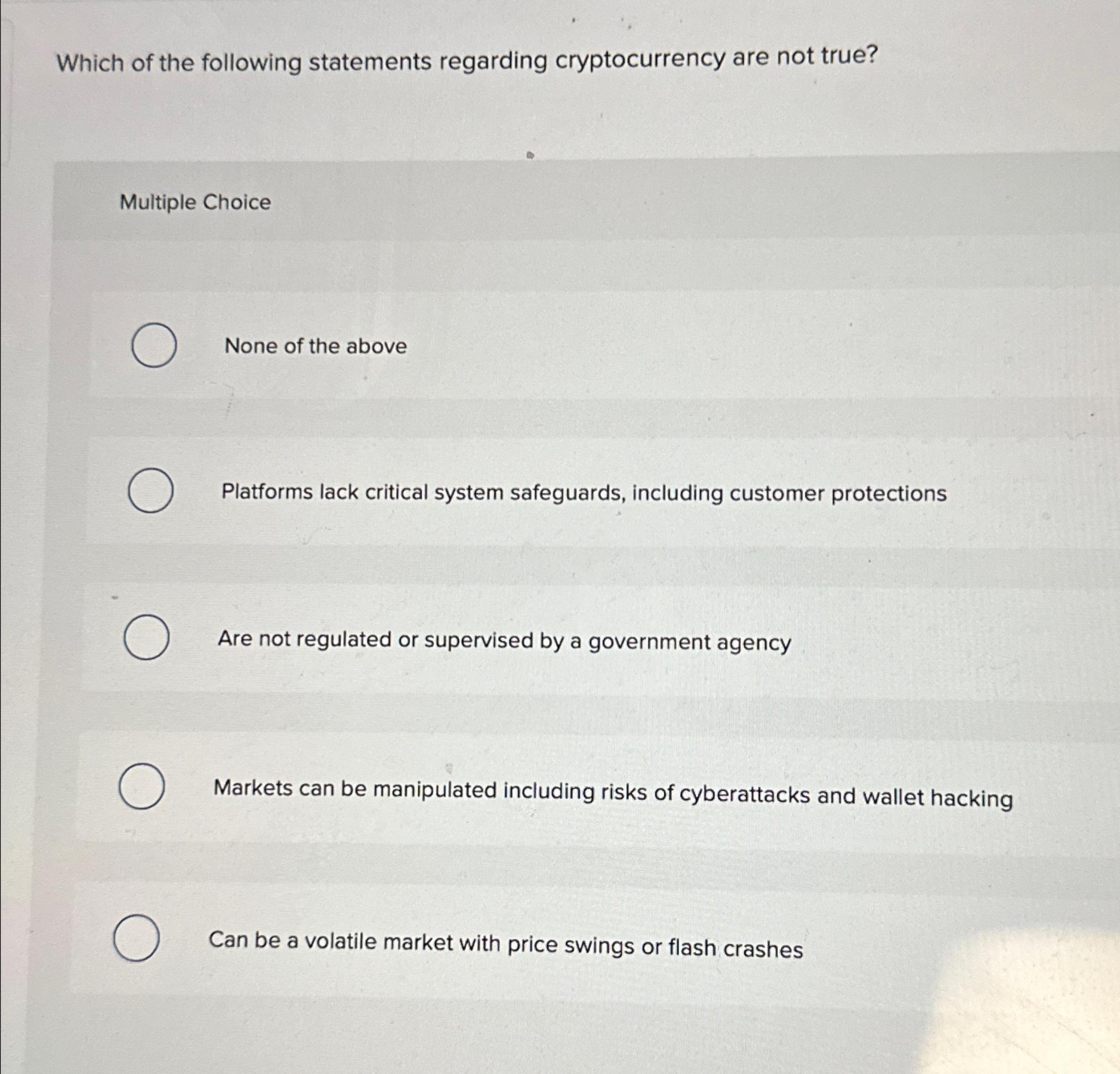 Solved Which of the following statements regarding | Chegg.com