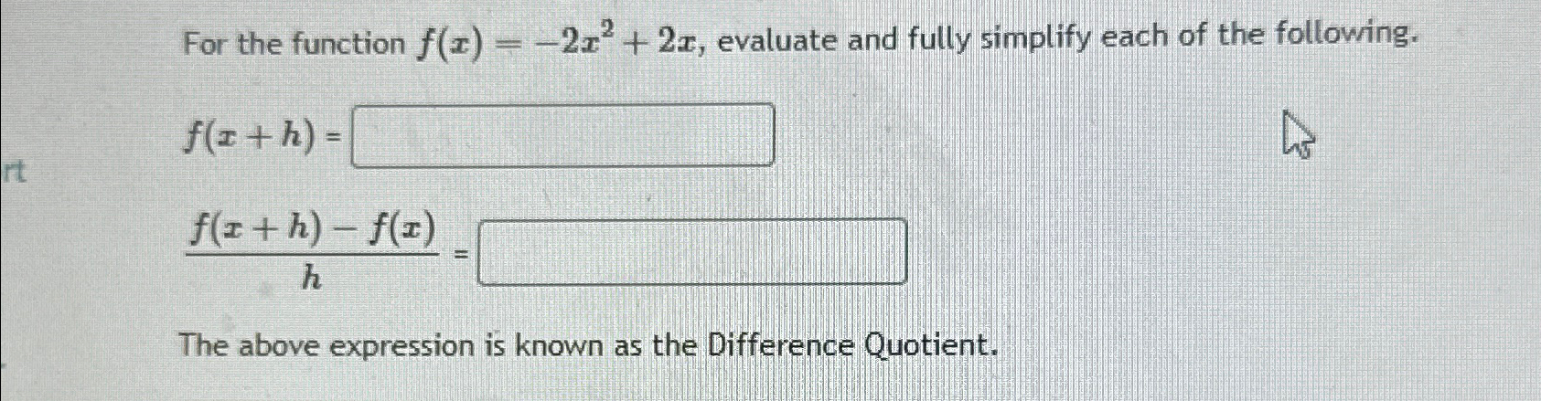 Solved For The Function F X 2x2 2x ﻿evaluate And Fully