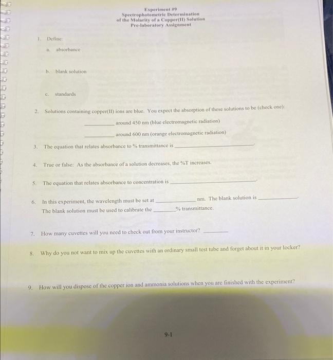 spectrophotometric determination of copper experiment
