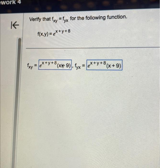 Solved Verify That Fxyfyx For The Following Function
