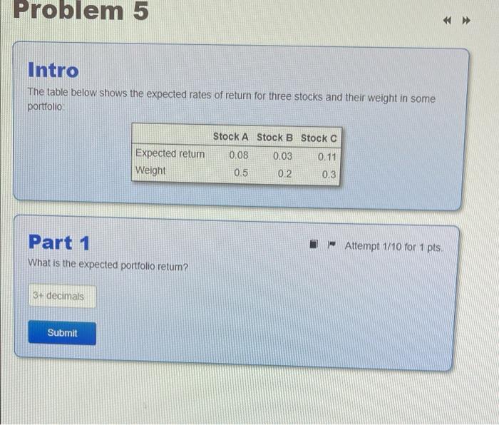 Solved Problem 4 Intro The table below shows the historical | Chegg.com