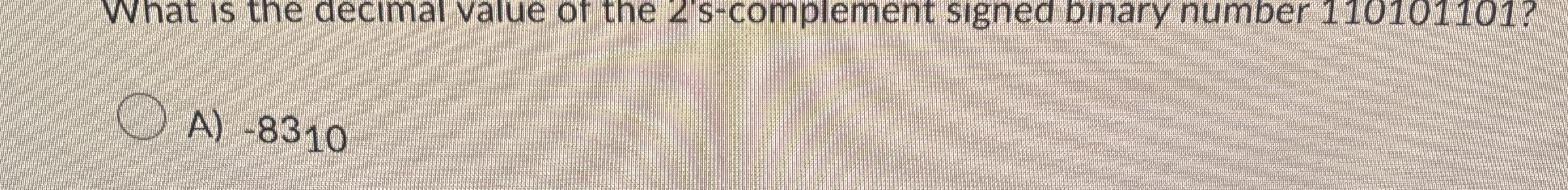 2's complement of binary number with decimal point