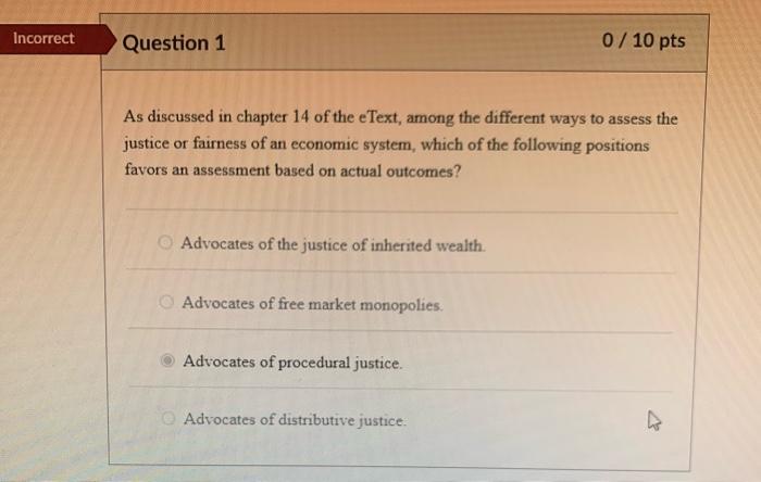 Solved Incorrect Question 1 0 / 10 pts As discussed in | Chegg.com
