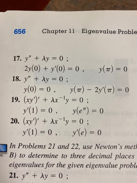 Solved Find All The Real Eigenvalues And Eigenfunctions For