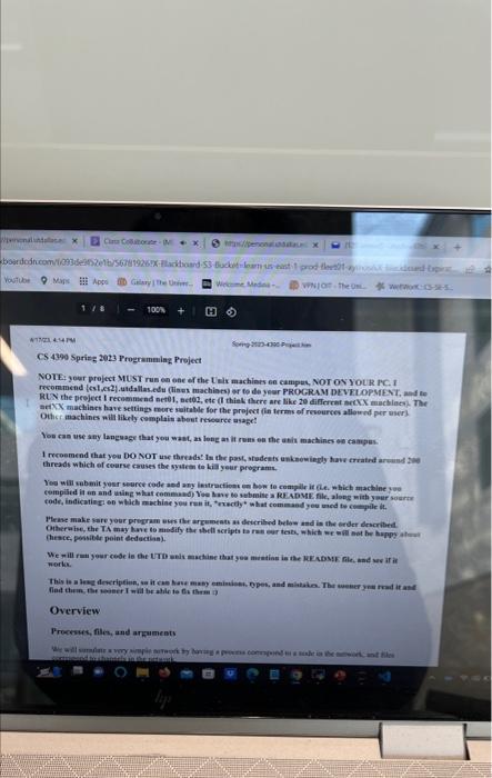 CS 4390 Spries 2023 Programming Project NOTE: your | Chegg.com