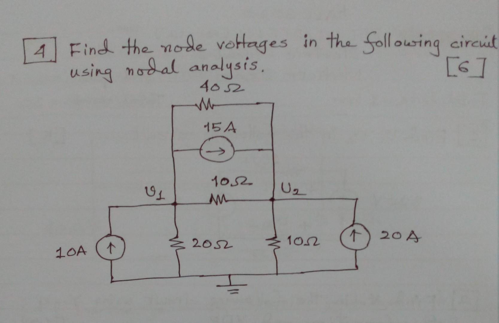 Solved 4 Find the node voltages in the following circuit | Chegg.com