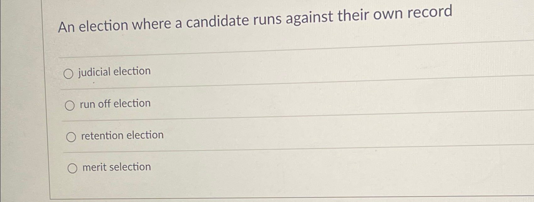 Solved An Election Where A Candidate Runs Against Their Own | Chegg.com