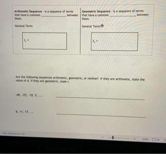 Solved Arithmetic Sequence is a sequence of terms Geometric | Chegg.com