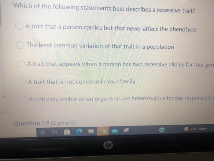 which-of-the-following-statements-best-describes-a-recessive-trait