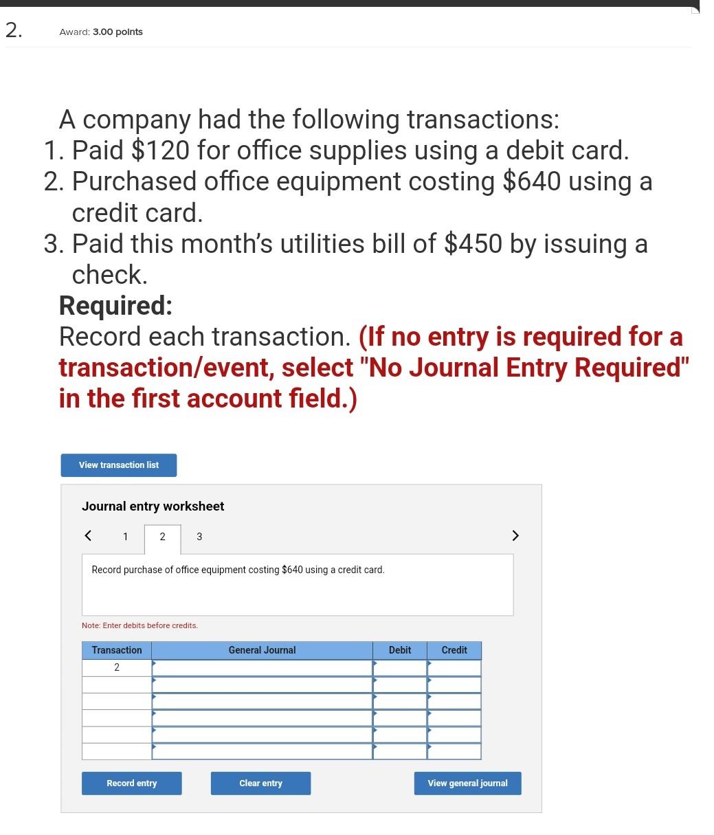 Solved A company had the following transactions: 1. Paid | Chegg.com