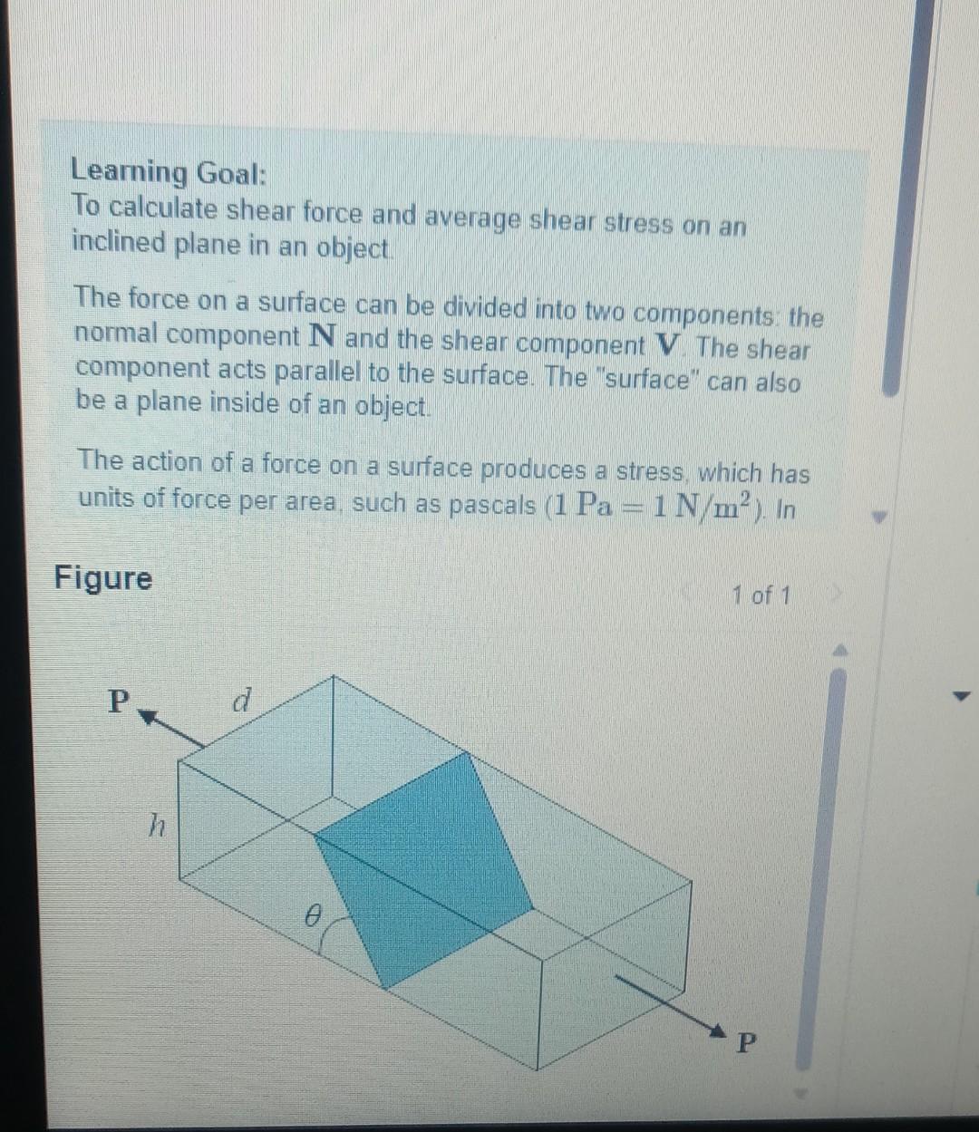 Solved Learning Goal: To calculate shear force and average | Chegg.com