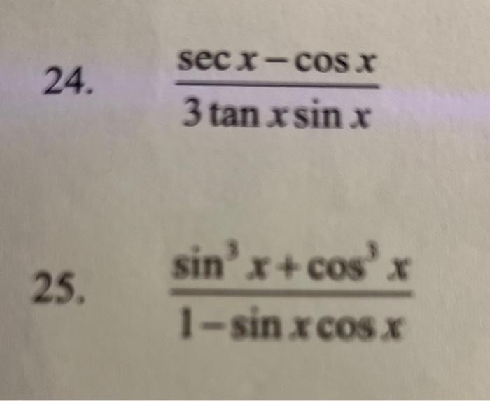 Solved Simplify the following trig expressions completely: | Chegg.com