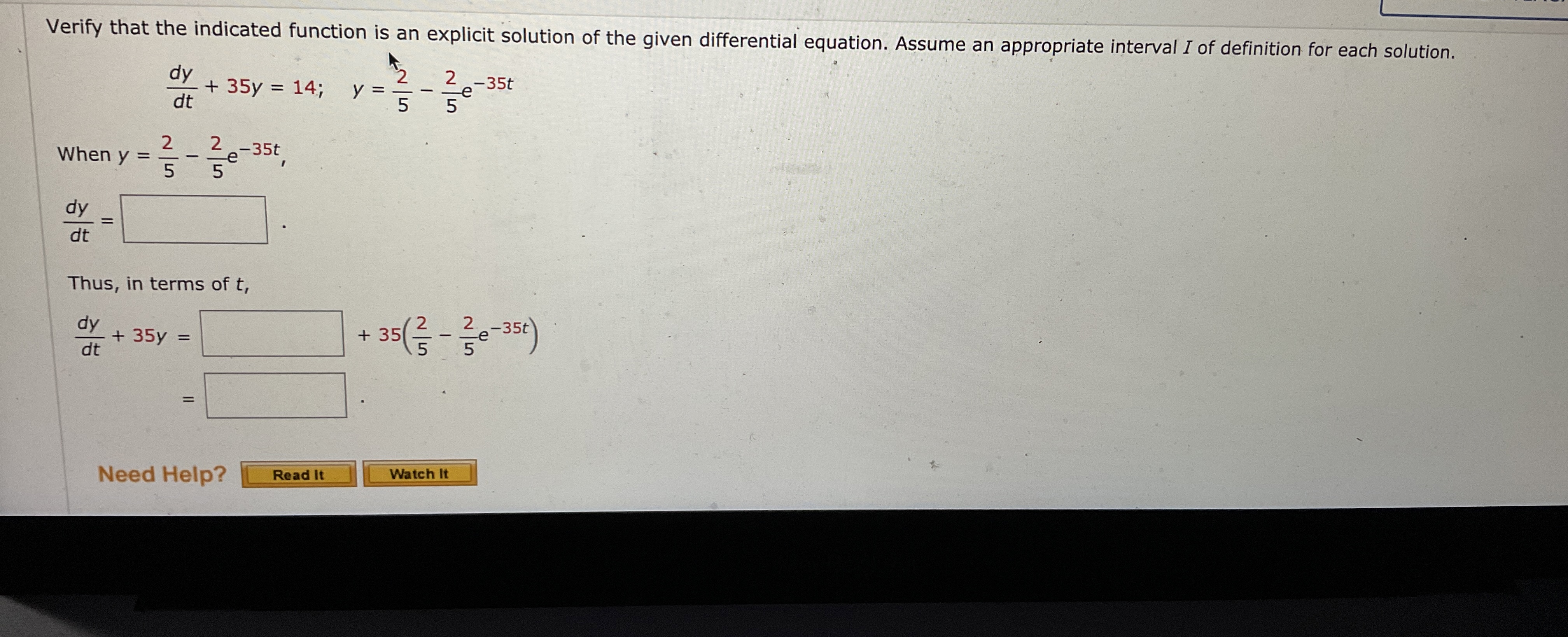 Solved Verify that the indicated function is an explicit | Chegg.com