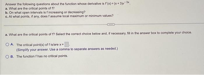 Solved Answer the following questions about the function | Chegg.com