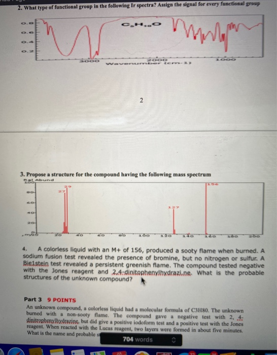 2. What type of functional group in the following Ir | Chegg.com