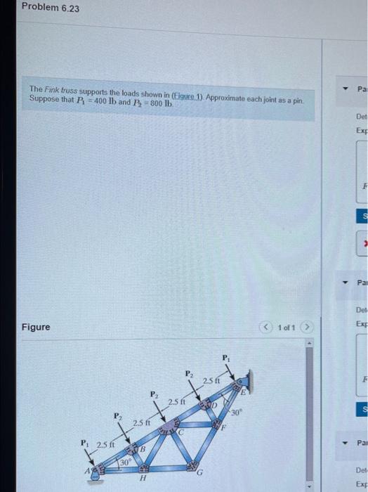 Solved The Fink Truss Supports The Loads Shown In (Figure | Chegg.com