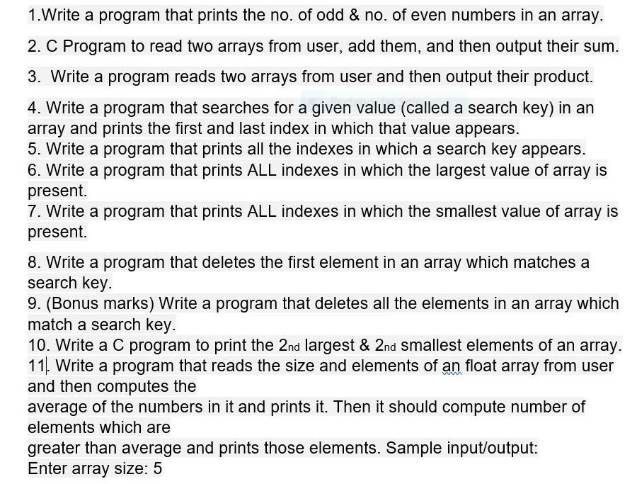 Solved 1. Write a program that prints the no. of odd & no. | Chegg.com