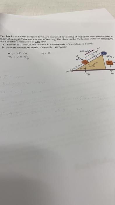 Solved Two blocks, as shown in Figure down, are connected by | Chegg.com