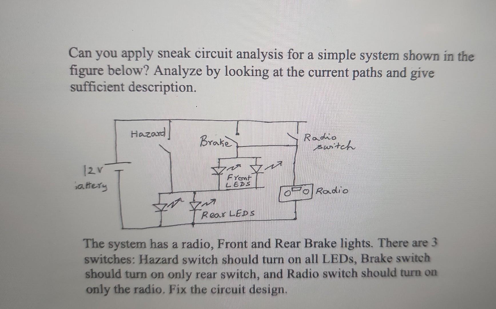 Can you apply sneak circuit analysis for a simple