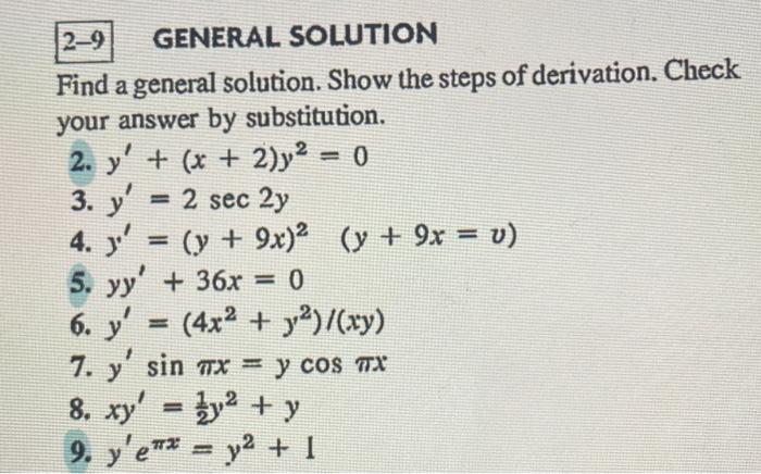 Solved Find a general solution. Show the steps of | Chegg.com