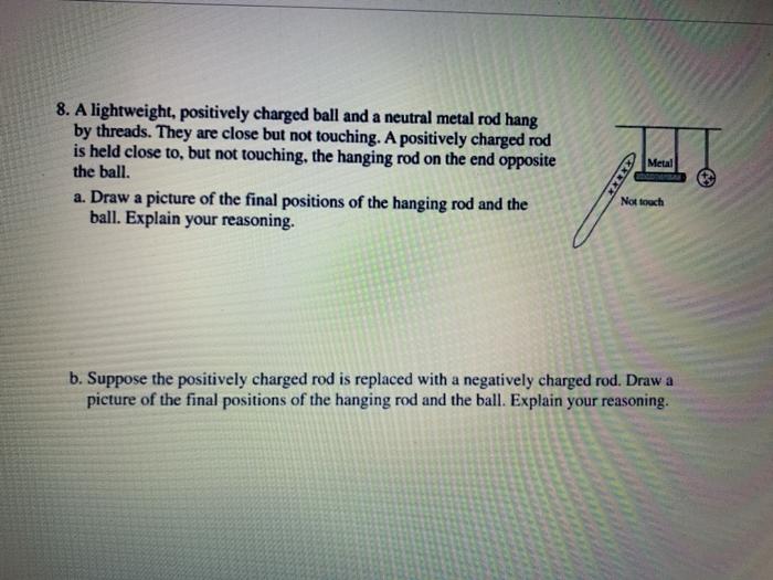 Solved 7. a. Metal sphere A is initially neutral. A