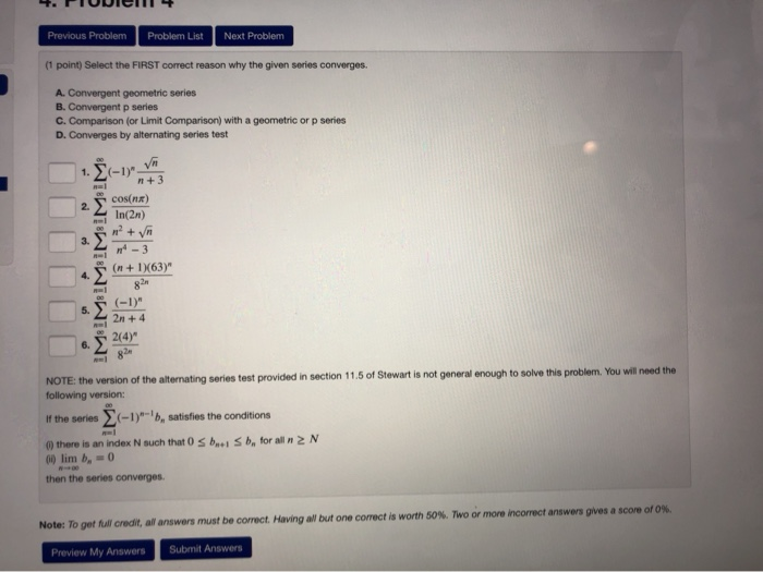 Solved Previous Problem Probler List Next Problem (1 point) | Chegg.com