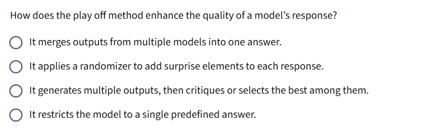 Solved How does the play off method enhance the quality of a | Chegg.com