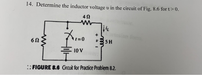 Solved 14. Determine the inductor voltage v in the circuit | Chegg.com