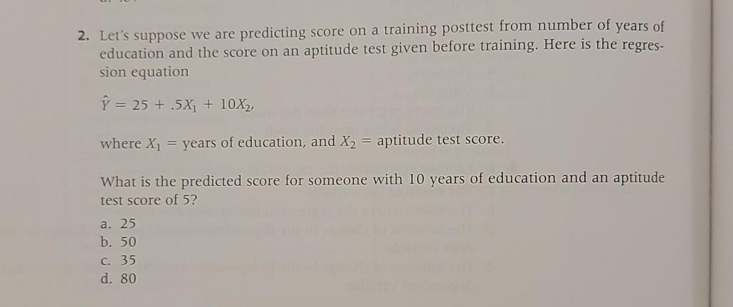 Solved 2. Let's suppose we are predicting score on a | Chegg.com