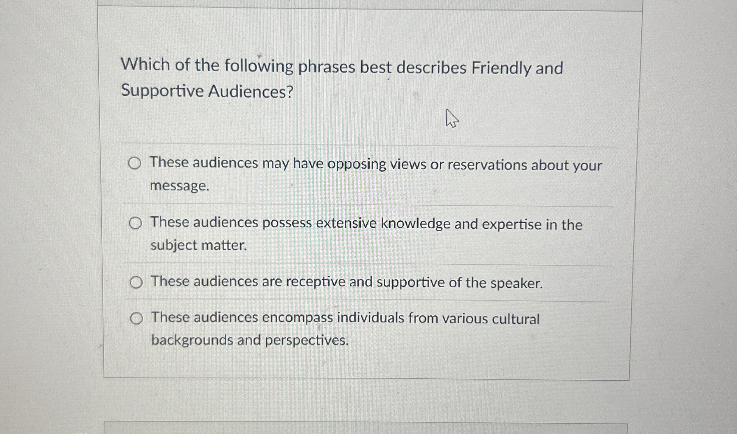 Solved Which of the following phrases best describes | Chegg.com