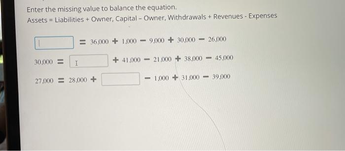 Solved Enter The Missing Value To Balance The Equation. | Chegg.com