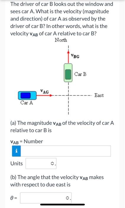 Solved The drawing shows two cars traveling in different | Chegg.com