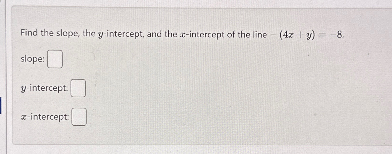 x y 8 in slope intercept