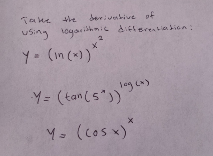 how to take the derivative of log