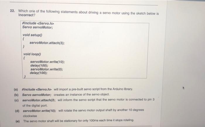 Solved 22. Which one of the following statements about | Chegg.com