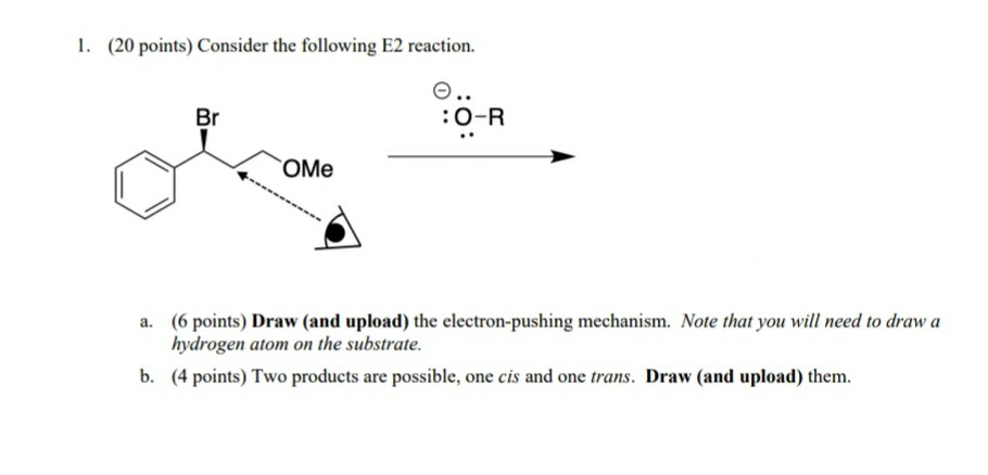 1 Points Consider The Following E2 Reaction Chegg Com