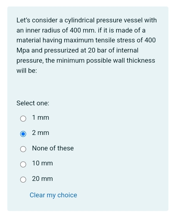 Solved Let's consider a cylindrical pressure vessel with an | Chegg.com