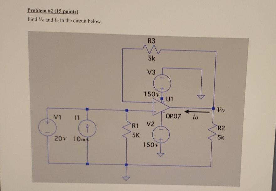 Solved Problem #2 (15 points) Find Vo and to in the circuit | Chegg.com