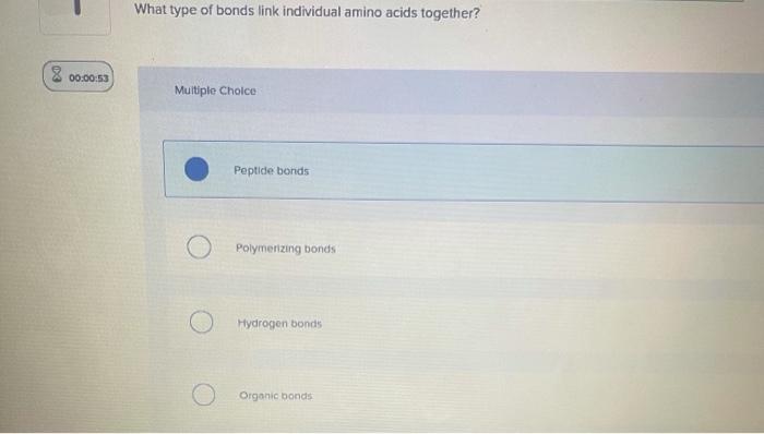 Solved What type of bonds link individual amino acids | Chegg.com