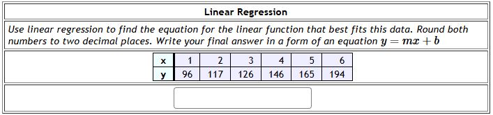 Solved Use linear regression to find the equation for the | Chegg.com