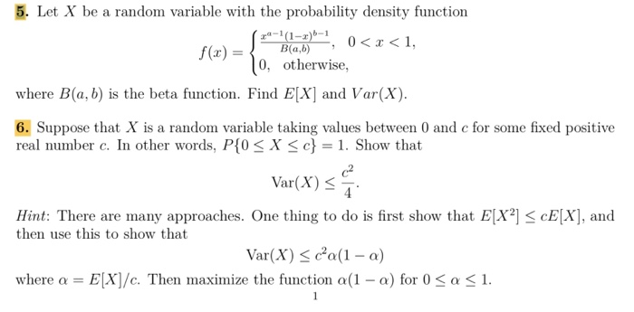 Solved 5. Let X be a random variable with the probability | Chegg.com