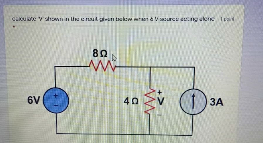 Solved calculate 'V shown in the circuit given below when 6 | Chegg.com