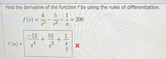 Solved Find the derivative of the function f by using the | Chegg.com