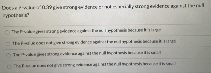 strong evidence against the null hypothesis