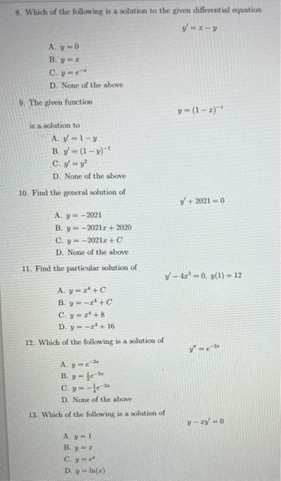 Solved 3. Suppose we are given the following differential | Chegg.com