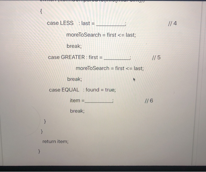 Solved Read the following code segment carefully and fill in | Chegg.com