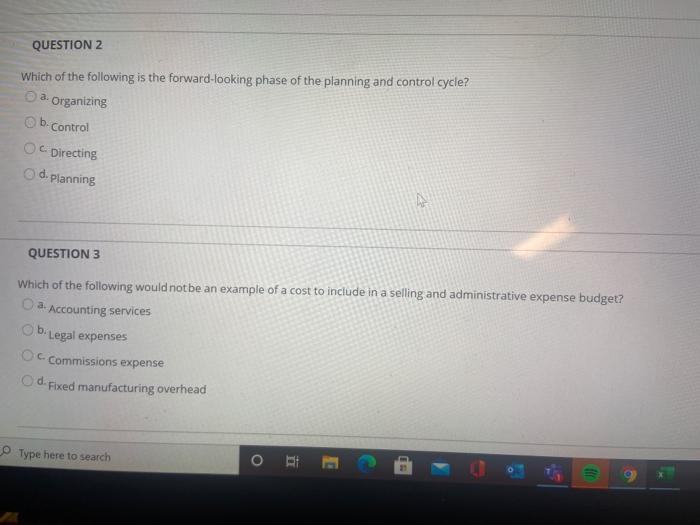 Solved QUESTION 2 Which Of The Following Is The | Chegg.com