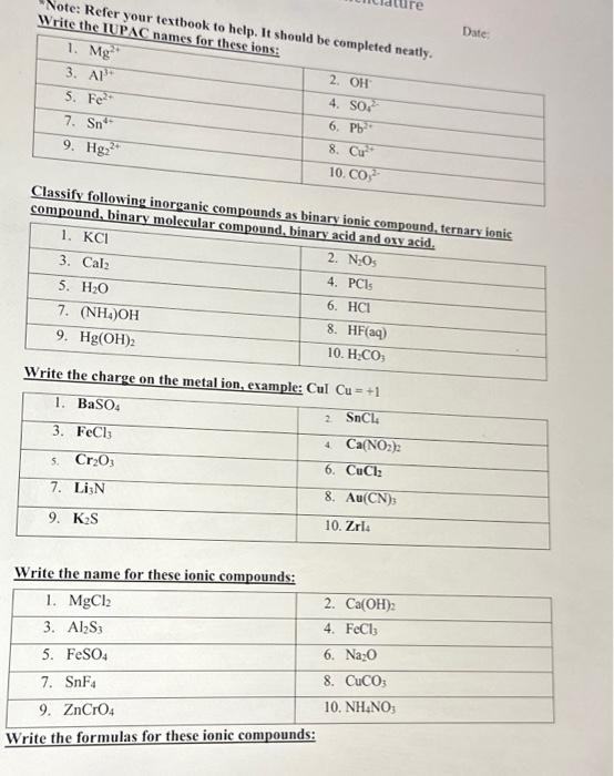 Solved Note: Refer your textbook to help. It should be | Chegg.com